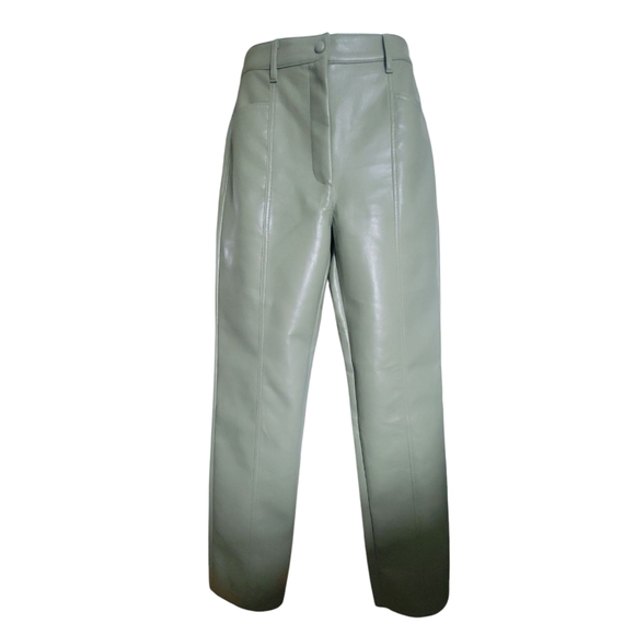 NEW Aritzia Wilfred REBEL pants Bitter Sage Vegan Leather Limited Edition Color - Picture 2 of 8